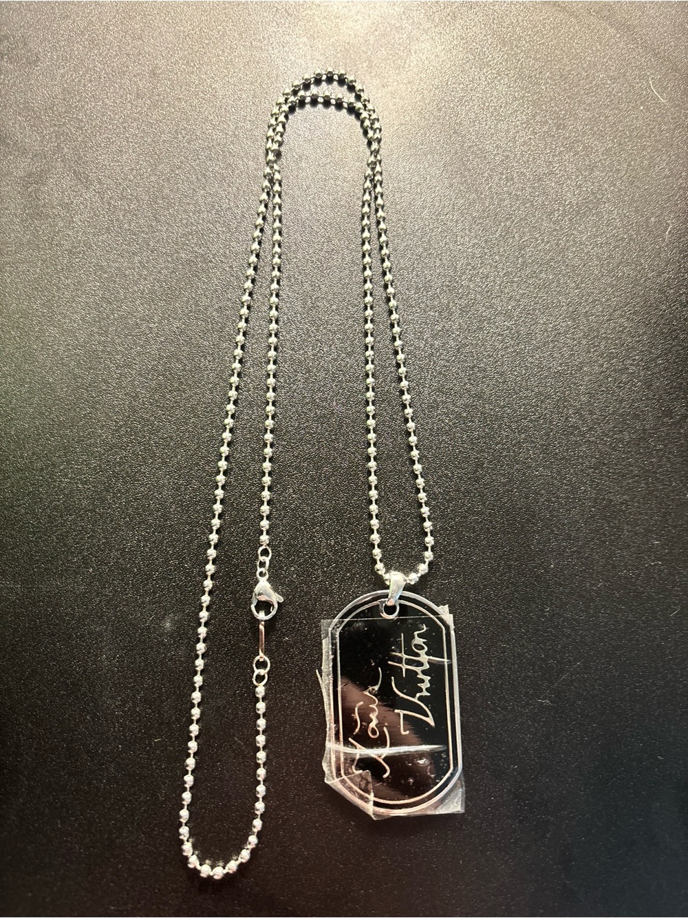Louis Vuitton Silver Signature Pendant Necklace